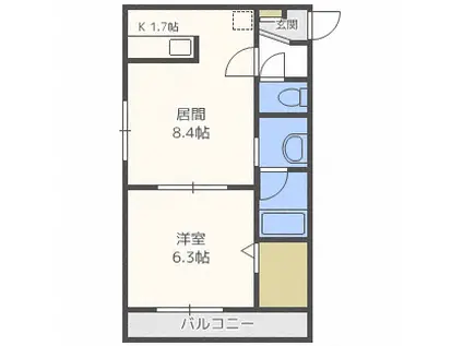 ELYSEE187(1LDK/3階)の間取り写真