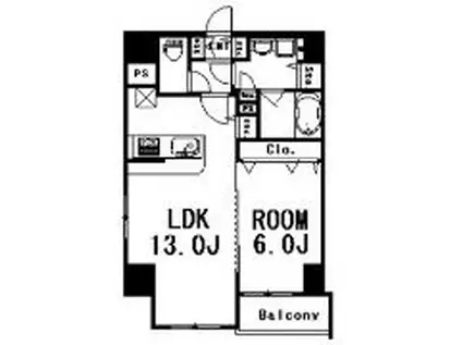 マンションミラージュエヴァン(1LDK/10階)の間取り写真