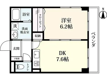 シンフォニィ駅前中央(1DK/4階)の間取り写真
