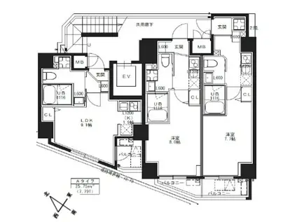 エスレジデンス池袋ノルテ(1K/4階)の間取り写真