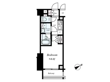 LEA横濱ウエストステージ(1K/6階)の間取り写真
