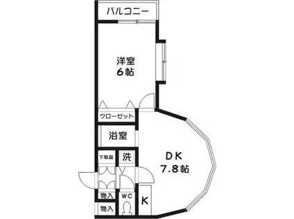 相模石原コーポ(1DK/1階)の間取り写真