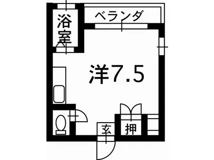 フローラル新屋敷(ワンルーム/7階)の間取り写真