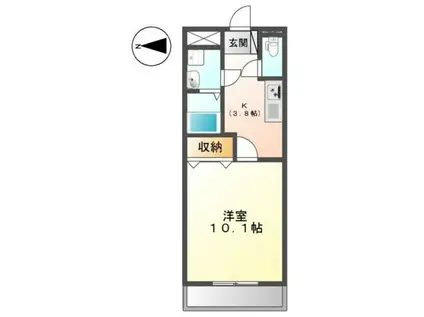 ピュアプリミエール(1K/4階)の間取り写真