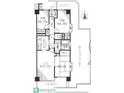 コスモ川口並木町(3LDK/5階)の間取り写真