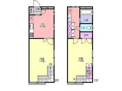 葛城ハイリビング1番館(2K/1階)の間取り写真