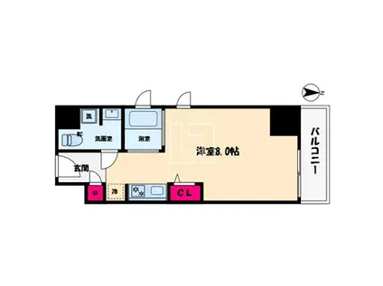 アーバネックス淀屋橋(ワンルーム/5階)の間取り写真