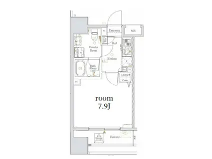 LOG 文京 SENDAGI ログ 文京 千駄木(1K/8階)の間取り写真