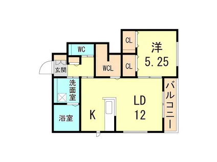 HARUKA(1LDK/1階)の間取り写真