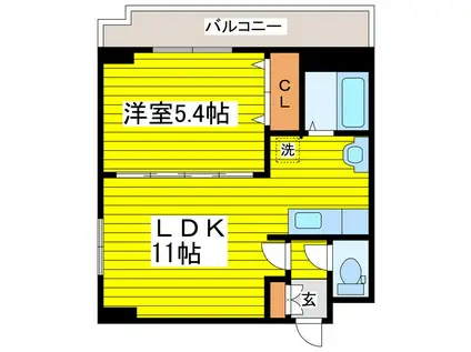 元町大阪ビル(1LDK/7階)の間取り写真