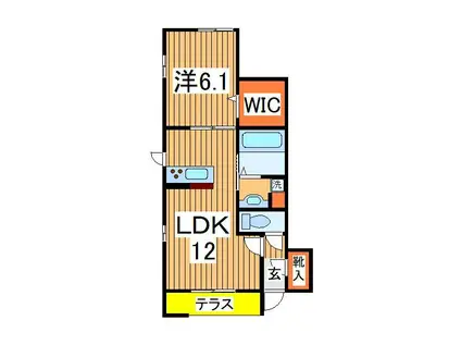 グランドソレイユⅠ(1LDK/1階)の間取り写真