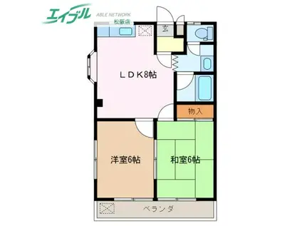 ラ・エスペール707(2LDK/2階)の間取り写真