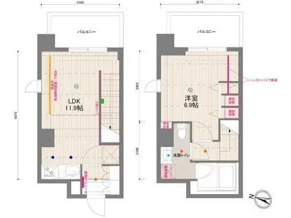 ドゥーエ月島(1LDK/8階)の間取り写真