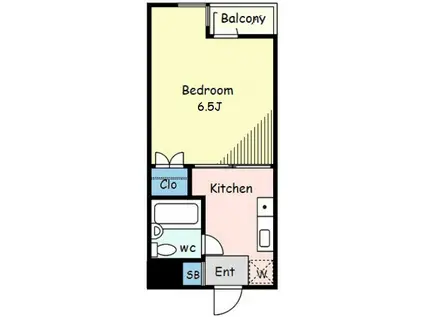 ハイタウン目黒第2(1K/1階)の間取り写真