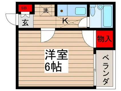 フェリス新松戸(1K/2階)の間取り写真