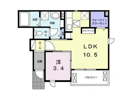 シエル クレールC(1LDK/1階)の間取り写真