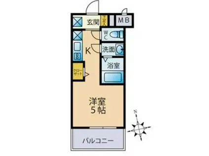 晃明ビル(ワンルーム/5階)の間取り写真
