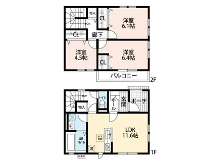 BATELIRA(3LDK/1階)の間取り写真