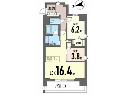 シャーメゾンステージ 中央通(1SLDK/2階)の間取り写真