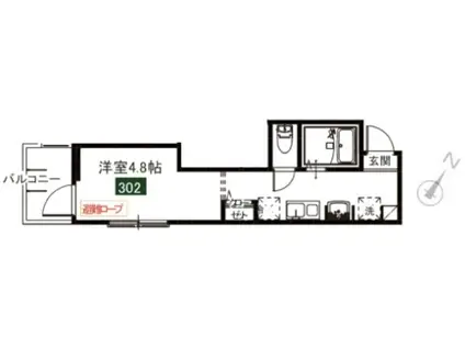 MELDIA与野II(1K/3階)の間取り写真