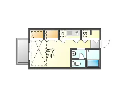 MAISON KEY(ワンルーム/1階)の間取り写真