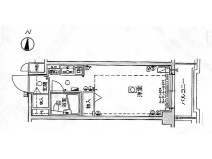 ダイアパレス麻生(ワンルーム/2階)の間取り写真