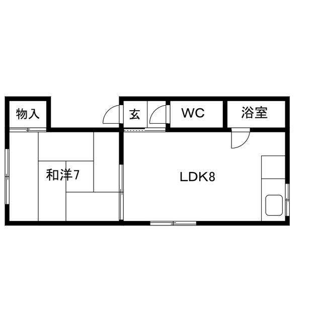 エンゼルハイツ(1LDK/2階)の間取り写真