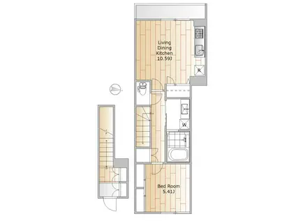 アストミヤ荏原(1LDK/2階)の間取り写真