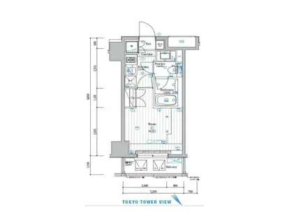 シーフォルム東麻布(1K/3階)の間取り写真