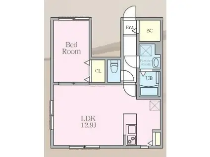 ノーザンロード東武練馬II(1LDK/1階)の間取り写真