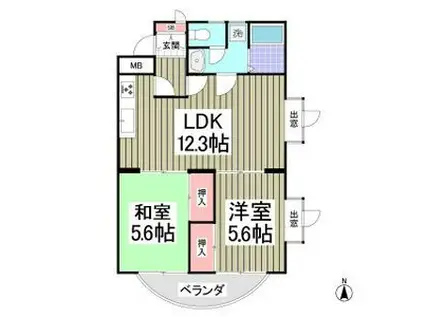 フォーライフ一条(2LDK/3階)の間取り写真
