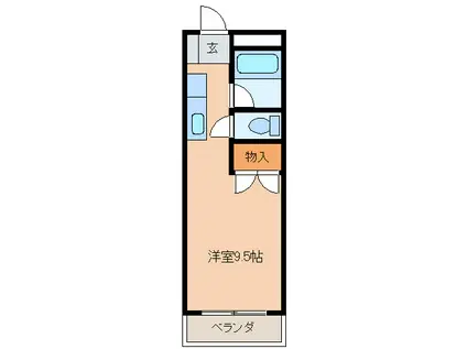 江戸橋ロイヤルハイツ(ワンルーム/2階)の間取り写真