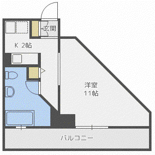 AMSTOWER南6条(1K/11階)の間取り写真