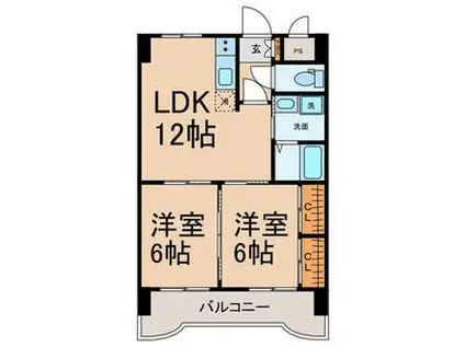 アネックス高畑(2LDK/6階)の間取り写真