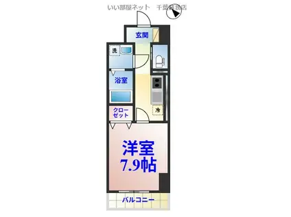 セレーナ五井(1K/9階)の間取り写真