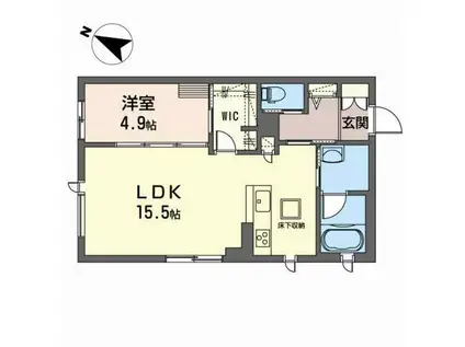 シャーメゾンクレール(1LDK/1階)の間取り写真