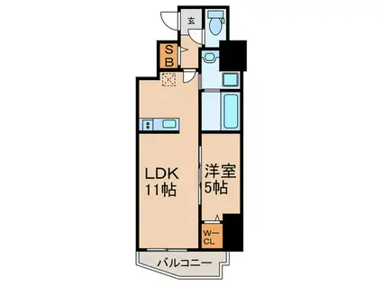 VIVRE福島(1LDK/3階)の間取り写真