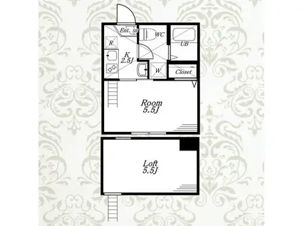 ラパス六浦(1K/1階)の間取り写真