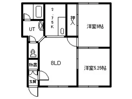 セレナハイツ(2LDK/2階)の間取り写真