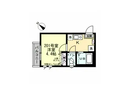 フォレストパーク上星川II(1K/2階)の間取り写真