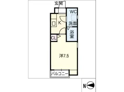 宮東フェスタスクエア(1K/1階)の間取り写真