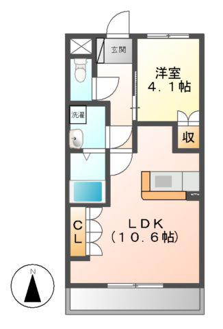 E-STAGE I(1LDK/1階)の間取り写真
