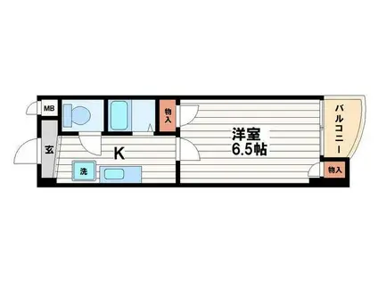 ドエル天満橋(1K/3階)の間取り写真