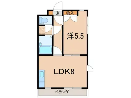 メゾンワカキIII(1LDK/4階)の間取り写真