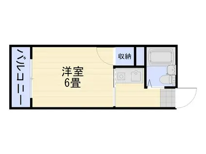 アスカビル(1K/1階)の間取り写真