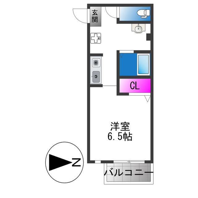 COURT GIN(1K/3階)の間取り写真