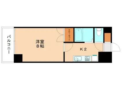 アベニュー扇(1K/2階)の間取り写真