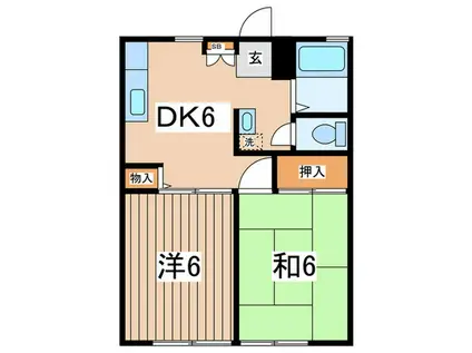 サンビレッジ瀬谷A棟(2DK/1階)の間取り写真