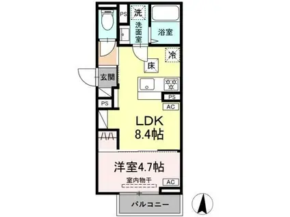 セレスティア小茂根(1LDK/1階)の間取り写真