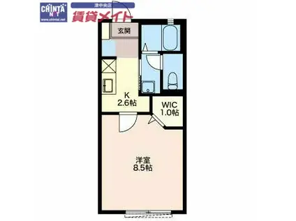 メゾンアズール(1K/1階)の間取り写真